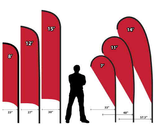 Feather Flag Styles and Sizes